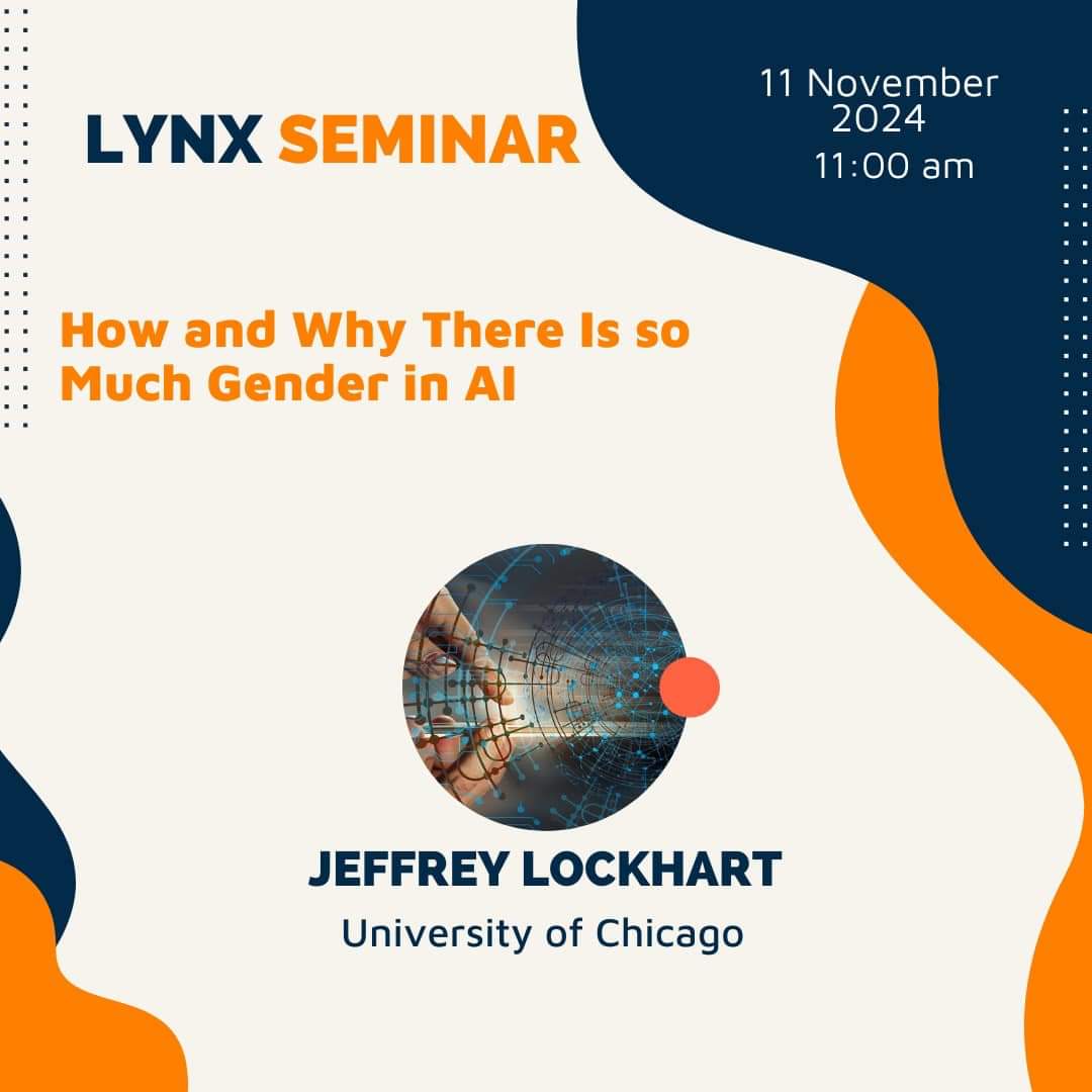 Research Unit LYNX - IMT School (@lynxlucca) on Twitter photo On Nov. 11, Professor Jeffrey Lockhart (University of Chicago) will hold the seminar “How and why there is so much gender in AI”.
The talk will explore how gender and sex interact with machine learning in different ways, sometimes intentionally, often unintentionally.
<a href="/IMTLucca/">Scuola IMT Alti Studi Lucca</a> On Nov. 11, Professor Jeffrey Lockhart (University of Chicago) will hold the seminar “How and why there is so much gender in AI”.
The talk will explore how gender and sex interact with machine learning in different ways, sometimes intentionally, often unintentionally.
<a href="/IMTLucca/">Scuola IMT Alti Studi Lucca</a>