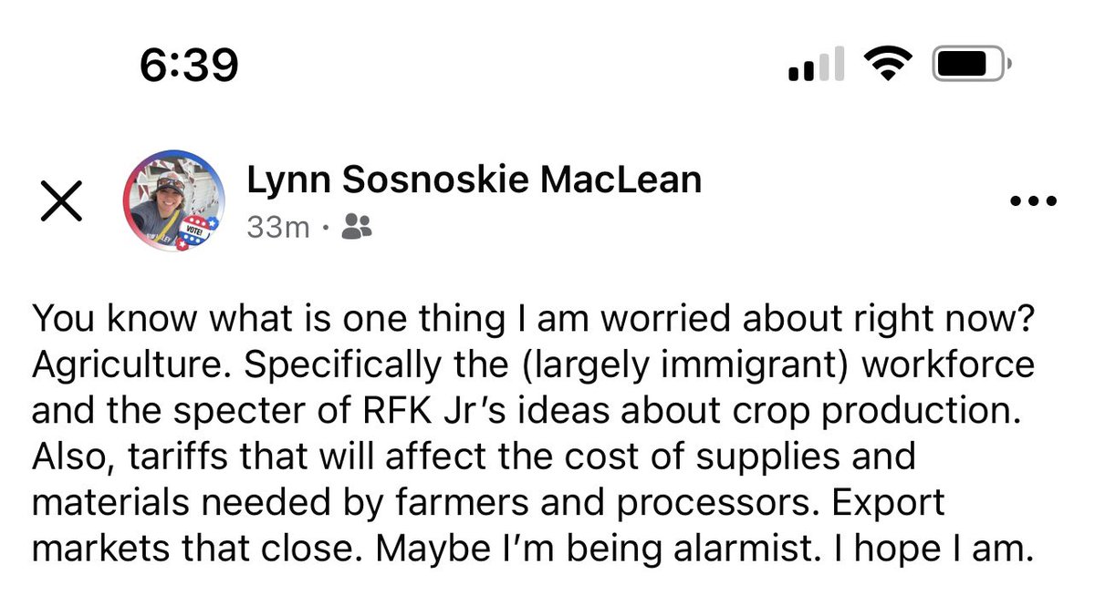 I was more clear on Facebook.
