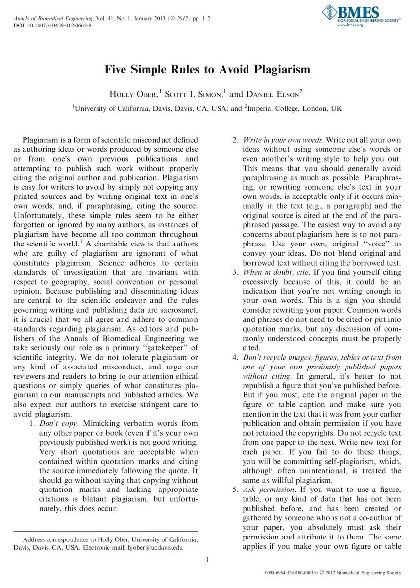 ahnafau's tweet photo. Paper ini ngebahas 5 cara menghindari plagiarism. This is true, tapi...

Plagiarism ≠ skor Turnitin, kadang masih aja susah buat dptin skor plagiarism rendah, ini caraku:

🧵 https://t.co/v9kxugsE5z