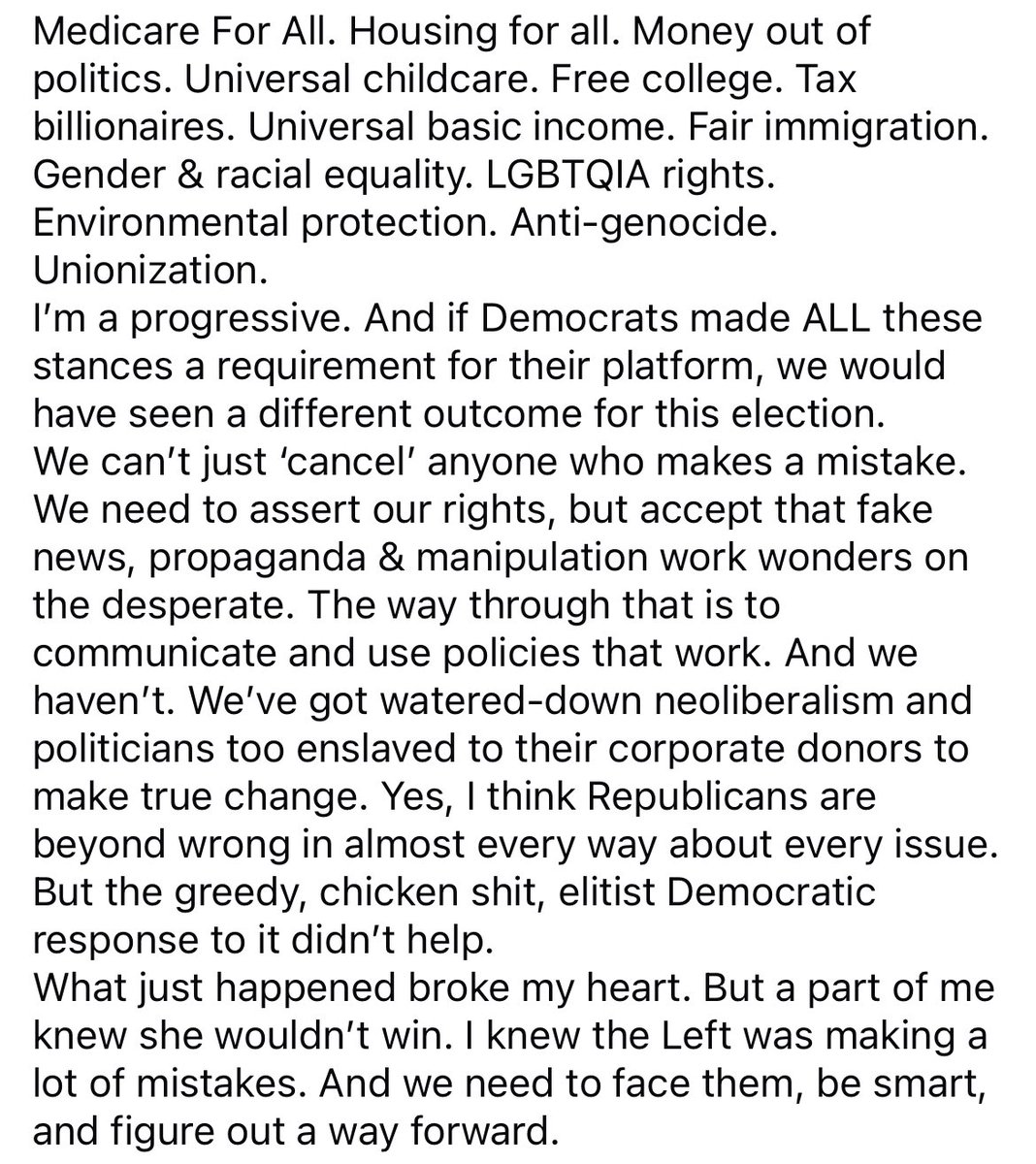 My initial thoughts on the election. I’m so sorry we failed again.
#kamalaharris #progressivepolitics #berniesanders