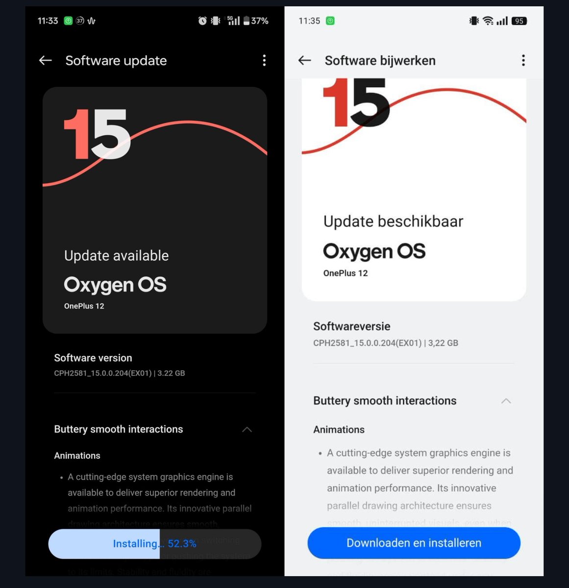 midroid5G's tweet image. بدء مستخدمي جهاز #OnePlus12 بتلقي تحديث اندرويد 15 بواجهة #OxygenOS15 عالميا وفي الهند