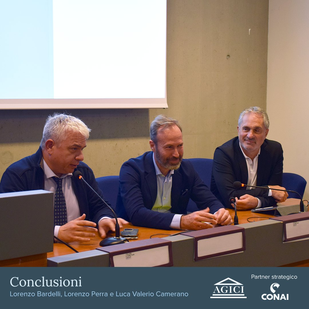 AgiciSrl's tweet photo. Concludono il Workshop Osservatorio Rifiuti di #Agici Lorenzo Perra, Vicepresidente @UTILITALIA, Lorenzo Bardelli, Direttore Divisione Ambiente @ARERA_it e @valeriocameran, Head of Green Transition Private Equity Fund Algebris Investments https://t.co/WA90ydcjVD