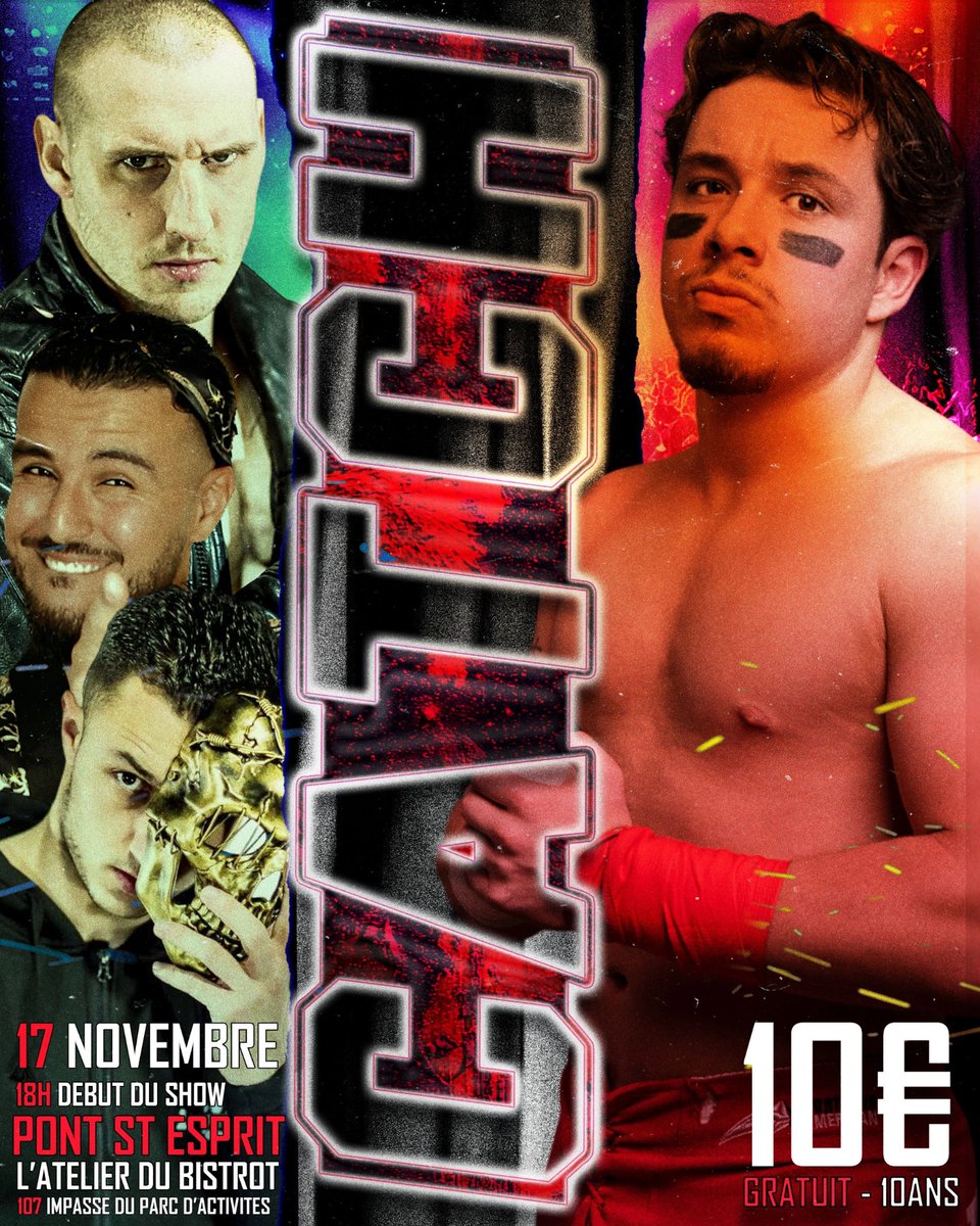 Ambition 5
17 Novembre 

Pont saint esprit !

#wrestling #catch #WWERaw #wwe #france