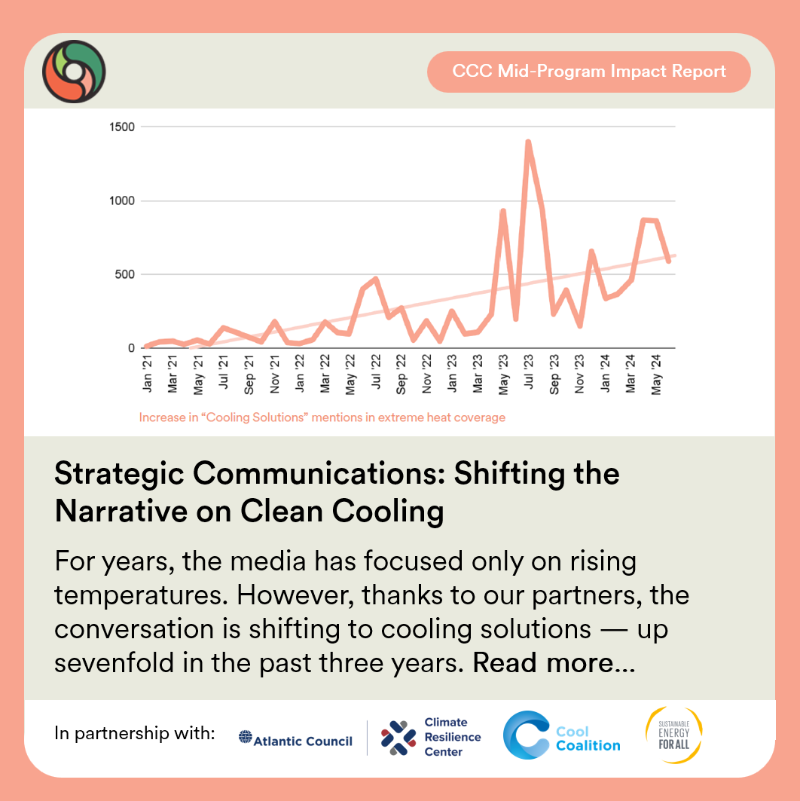 CleanCoolCollab's tweet photo. We’ve been working with @ActOnCooling, @SEforALLorg, & @ACClimateCenter to reshape conversations on #ExtremeHeat, shifting the focus from rising temperatures to actionable solutions like #SustainableCooling.
Discover more ➡️ https://t.co/NfHQRstivH
#ActOnCooling #ClimateActon