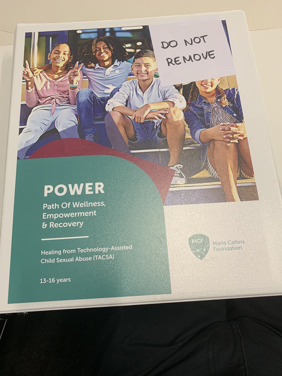 Breakout session learning about the <a href="/MCFcharityUK/">Marie Collins Foundation</a> #POWER resource (Path of Wellness, Empowerment &amp;Recovery). Brilliant resource and so proud of the MCF who developed this much needed free practitioner resource. mariecollinsfoundation.org.uK/POWER