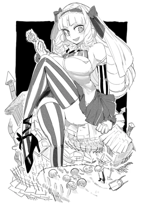 前かいたハロウィンお嬢様をいまさら #ジャイアントお嬢様 