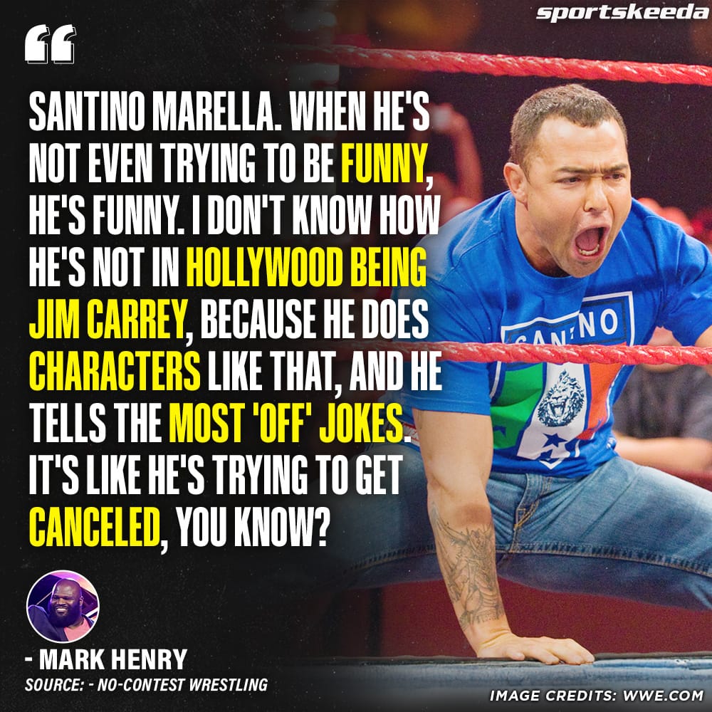 SKWrestling_'s tweet image. #MarkHenry names his favorite comedic wrestler!
#WWE #SantinoMarella