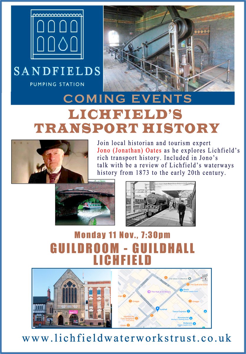 Our next talk is Mon 11 Nov Jono will be talking about Lichfields Transport.   Please note venue is Guildhall, Lichfield.  Free event we just ask you buy a couple of raffle tickets to cover costs.  Hope you can make it😀 #BoostLichfield #LichfieldCity #IndustiralHeritage