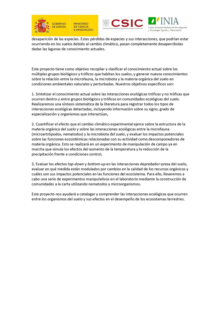 Cristina Aponte (@caponte__) on Twitter photo Interesad@ en hacer un doctorado en interacciones ecológicas y biodiversidad del suelo?  👇👇 @GobernaMarta <a href="/Sara_SanchezMo/">Sara Sánchez-Moreno</a> Interesad@ en hacer un doctorado en interacciones ecológicas y biodiversidad del suelo?  👇👇 @GobernaMarta <a href="/Sara_SanchezMo/">Sara Sánchez-Moreno</a>