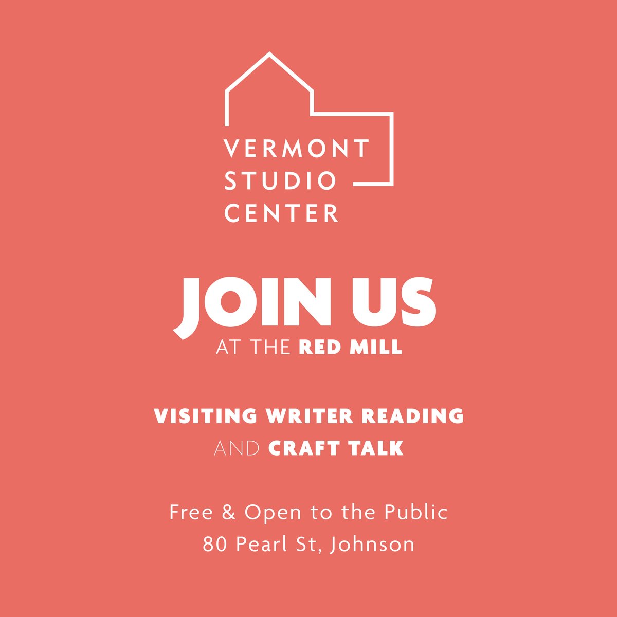Join us for Visiting Writer Events with Ramona Emerson

Wednesday, Nov 6 at 8pm - Visiting Writer Reading 

Thursday, Nov 7 at 10am - Visiting Writer Craft Talk 

vermontstudiocenter.org/events-calendar
