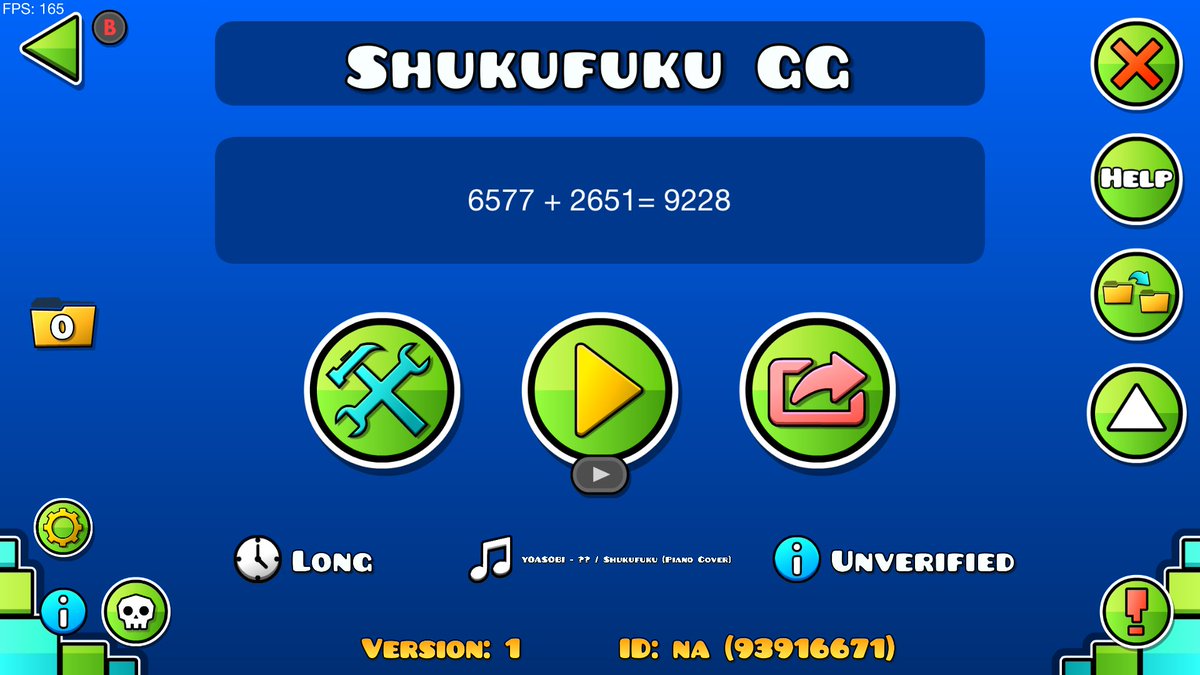 12vo Extreme Demon:

Shukufuku By joker179114

Empezado el 19/10/24 y completado el 22/10/24.

Nomameis, niwa no duro nada en el 2do nivel favorito de todo GD, se lo destrono esta belleza de nivel, su patron de clicks es demasiado bueno y tremendo temazo.

Ultimo Fallo: 70%