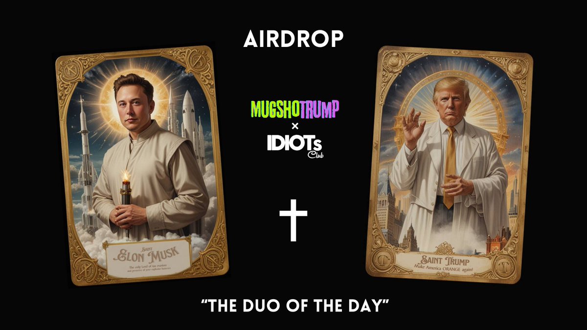 ⚠️AIRDROP ALERT!⚠️
😇Want free SANTINI? 🙏

ELON &amp; TRUMP together!😇🔥
Here's how:

1- Follow <a href="/idiots__club/">RETARDIO (I̴d̴i̴o̴t̴s̴) Club</a> and <a href="/MugshoTrump/">MugshoTrump</a> 👀
2- Like &amp; Retweet this post.
3- Comment with your ETH wallet address.

Don't miss the chance to "sanctify" your wallet!🙏
#Airdrop 
#ETH 
#BASE