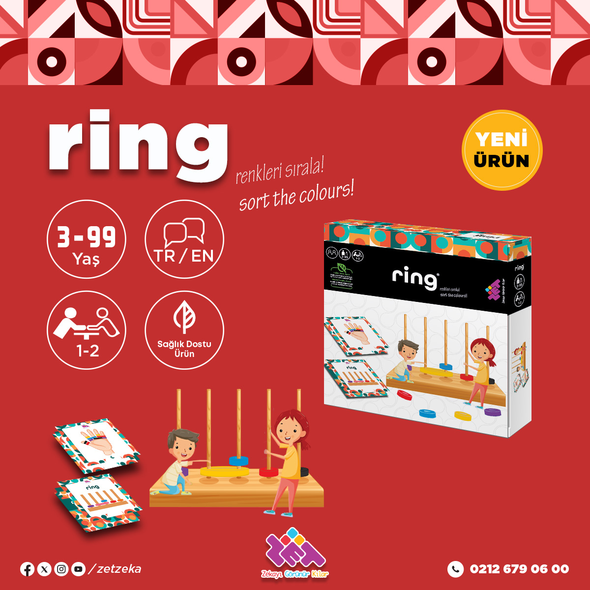 ✨ RİNG Ahşap Zeka ve Akıl Oyunu 3+ Yaş 2 Oyuncu ✨
🏆Tokaları görev kartlarında bulunan dizilime göre platformdaki çubuklara doğru şekilde ilk takan kartın sahibi olur.
🎯 Amaç: En fazla kartı toplamak!
✅ Renkleri doğru sırayla diz ve eğlenceye katıl!

#ZETZeka #RingOyunu