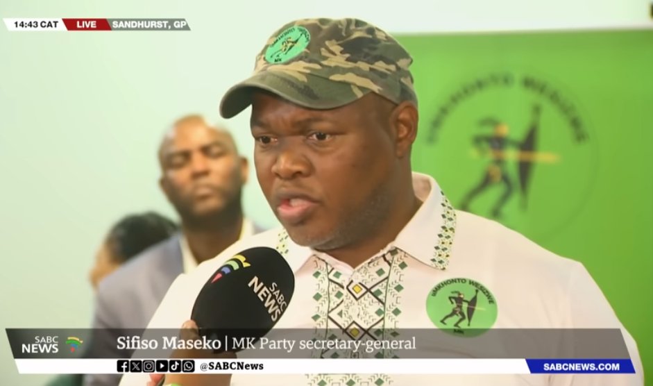 [LISTEN] Secretary General of the uMkhonto weSizwe Party, Dr Sifiso Maseko, resigns.

🔗  omny.fm/shows/safm-cur…

#UpdateAtNoon #SABCNews