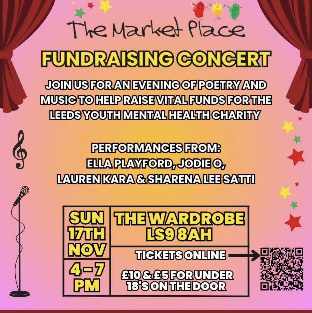 A week on Sunday, The Market Place are holding a fundraising concert at The Wardrobe, featuring live music and poetry. 
Tickets are £10 on the door; under-18s get in for £5. You can also buy tickets online at this link: thewardrobe.co.uk/event/the-mark…