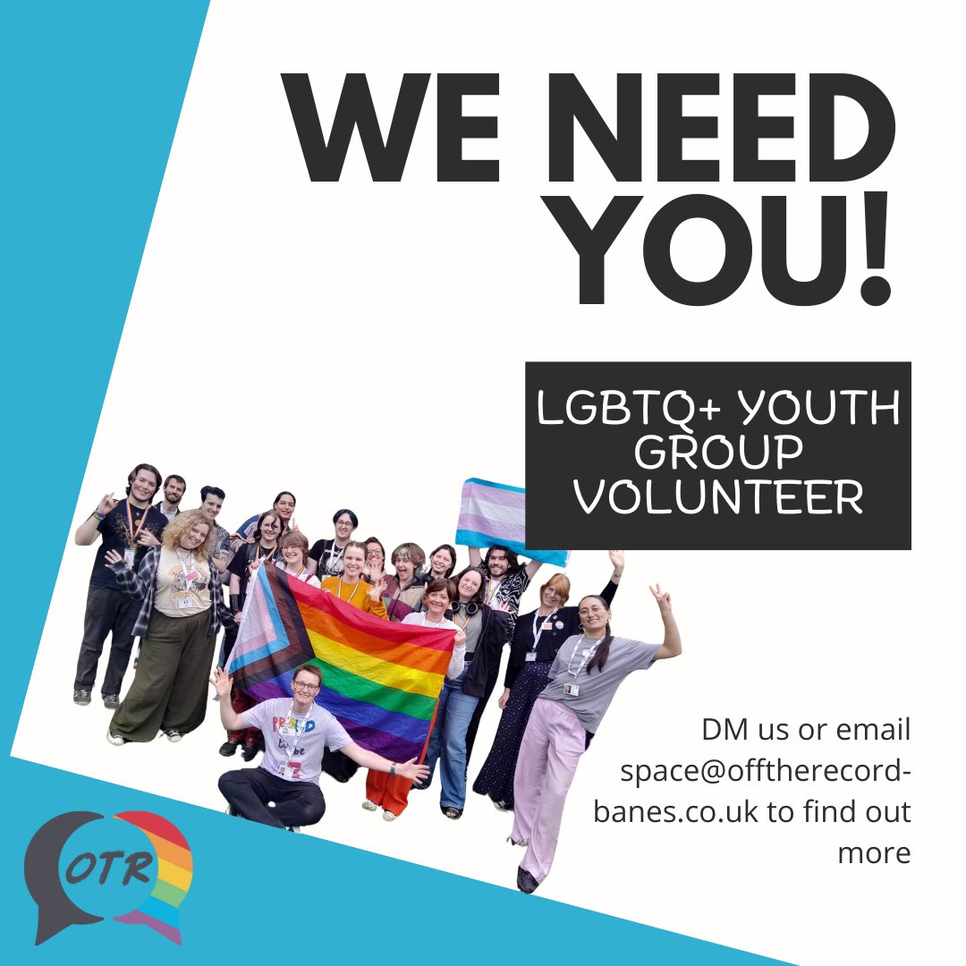 🤩We need you!🤩
🏳️‍⚧️🏳️‍🌈Could you give some time each Wednesday 5.30pm-8.30pm to support our wonderful LGBTQ+ youth group as a volunteer? DM or email for more information! 🏳️‍⚧️🏳️‍🌈#LGBTQVolunteers #CommunitySupport #LGBTQYouth #VolunteerOpportunities #VolunteerWithUs