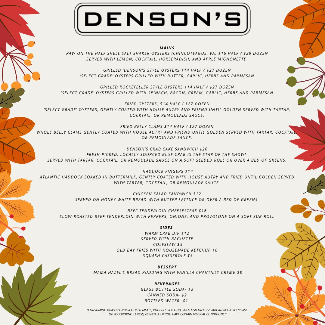 The Fall Oyster Crawl is almost here! Join us on Saturday &amp; Sunday, Nov. 9 and 10 from 12-4pm. Denson's will be onsite with several styles of oysters and other food items. You can learn more about this event here: inglesidevineyards.com/event/fall-oys…

#vawine #cbwinetrail #virginia #wine