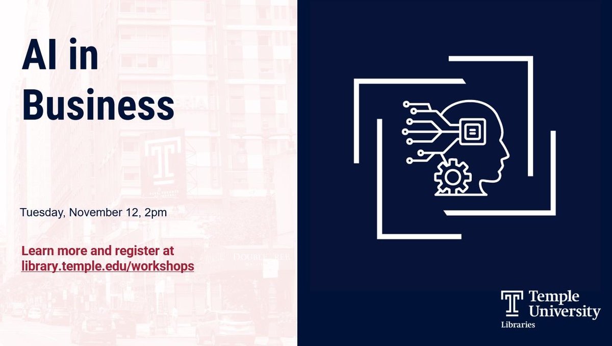 Join us for our last two Generative AI-centered workshops for the fall semester! Learn more at this link: bit.ly/lib-ai-worksho…