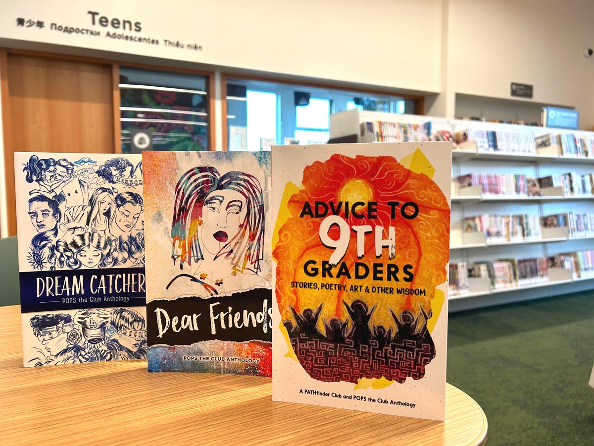 We are so excited to share that our anthologies are now stocked at the Multnomah County Library! Head to your local library and check out our latest anthologies by the PATHfinder and POPS Clubs: "Advice to 9th Graders," "Dear Friends," and "Dream Catchers." #Anthology @MultCoLib