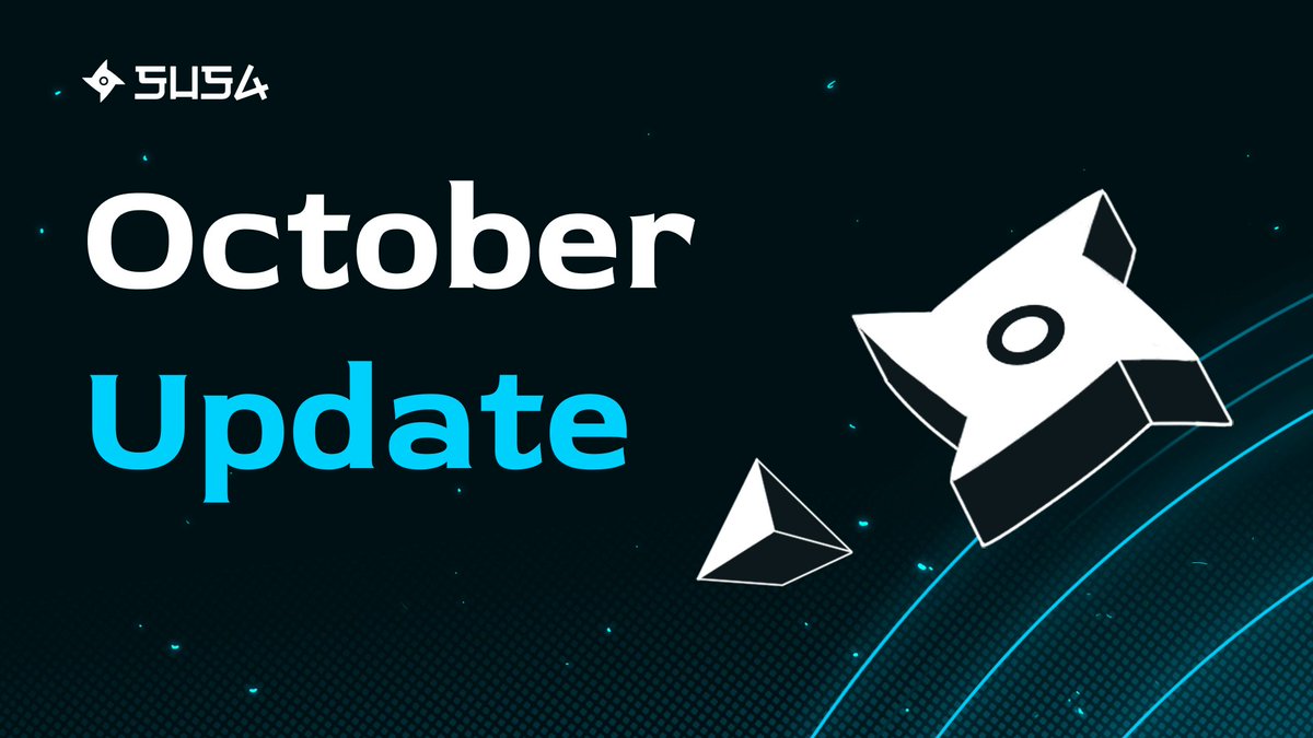 🥷 Susa October Recap

💻 UI Design Complete
💧 New liquidity solution
🔥 Roadmap Highlights released
🚀 <a href="/IgorsLat/">Igor</a> joined us as CPO
🎮 Gamified User Profiles in the works
📣 Join us at Devcon

Join the conversation!
🗣️ Discord: susa.exchange/discord

Blog: