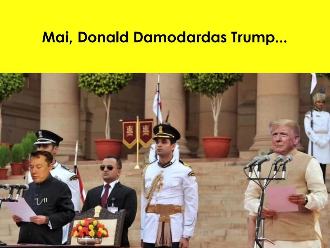 envynaman0's tweet photo. Mai , "Donald Damodardas Trump"......😂 https://t.co/F9Tcusf4K0