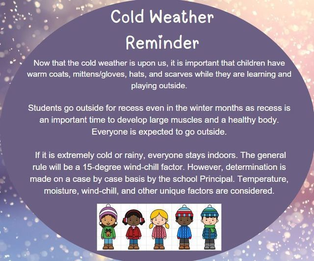 LJPS Cold Weather Reminder!