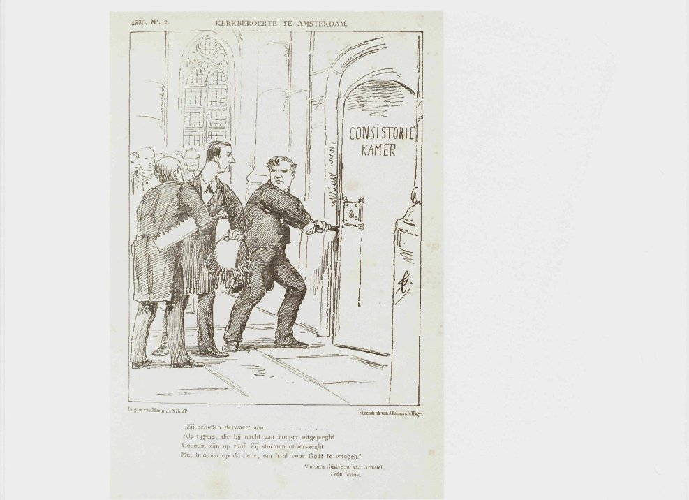 Op Kuyperiaanse bedevaart. Inspectie en reconstructie ter plaatse (depot PKA) van de deur van de consistorie van de Nieuwe Kerk Amsterdam, die Kuyper c.s. op 6 januari 1886 kraakten. Opmaat tot de Doleantie. Met <a href="/JohanSnel/">JohanSnel</a> <a href="/fredvanlieburg/">Fred van Lieburg</a>, Celine Oldenhage, Bert Lever.