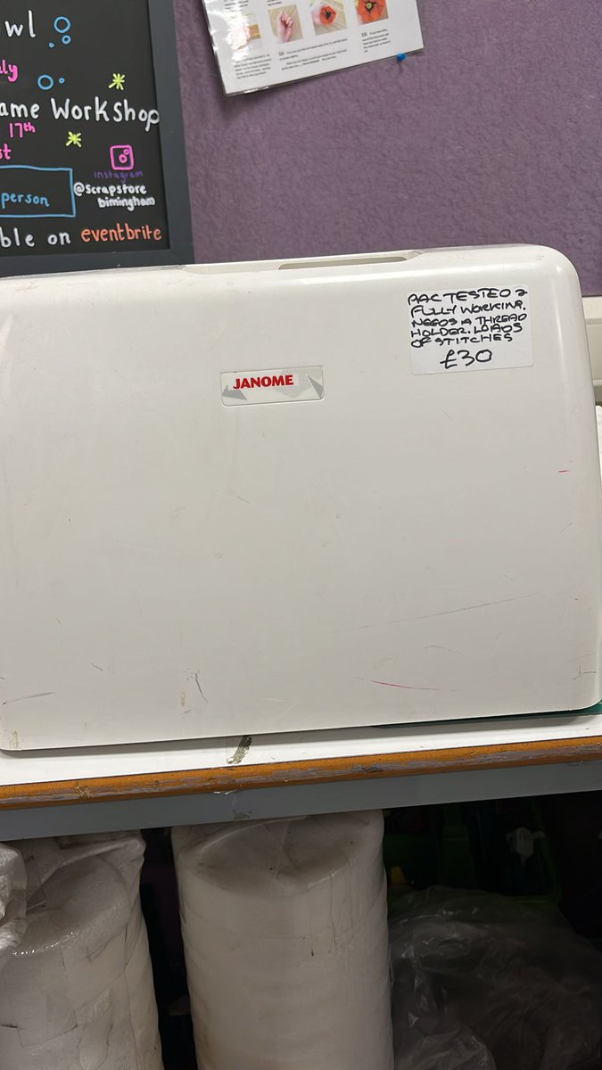 Sewing machine for sale:
Brand: Janome 
Model: Sewist 525s 
Price  : £30