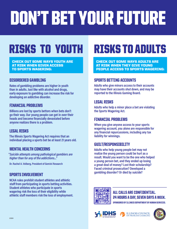 McKUDOS_chi's tweet photo. Are you really winning? ⚠️ Sports betting risks your finances, health, and relationships. Don’t bet your future away. For help, call 1-800-GAMBLER. #AreYouReallyWinning #DontBetYourFuture #SportsBetting https://t.co/yhN5MDIHly