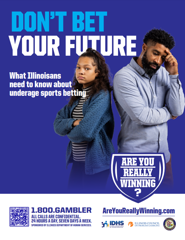 McKUDOS_chi's tweet photo. Are you really winning? ⚠️ Sports betting risks your finances, health, and relationships. Don’t bet your future away. For help, call 1-800-GAMBLER. #AreYouReallyWinning #DontBetYourFuture #SportsBetting https://t.co/yhN5MDIHly