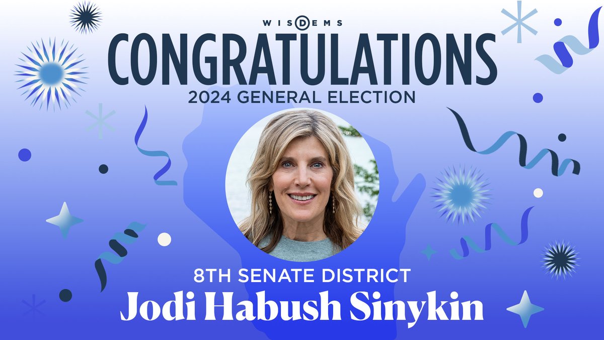 ANNOUNCEMENT: Jodi Habush Sinykin has won SD 8!

Join WisDems in congratulating <a href="/Jodi4Senate/">Jodi Habush Sinykin</a>👏