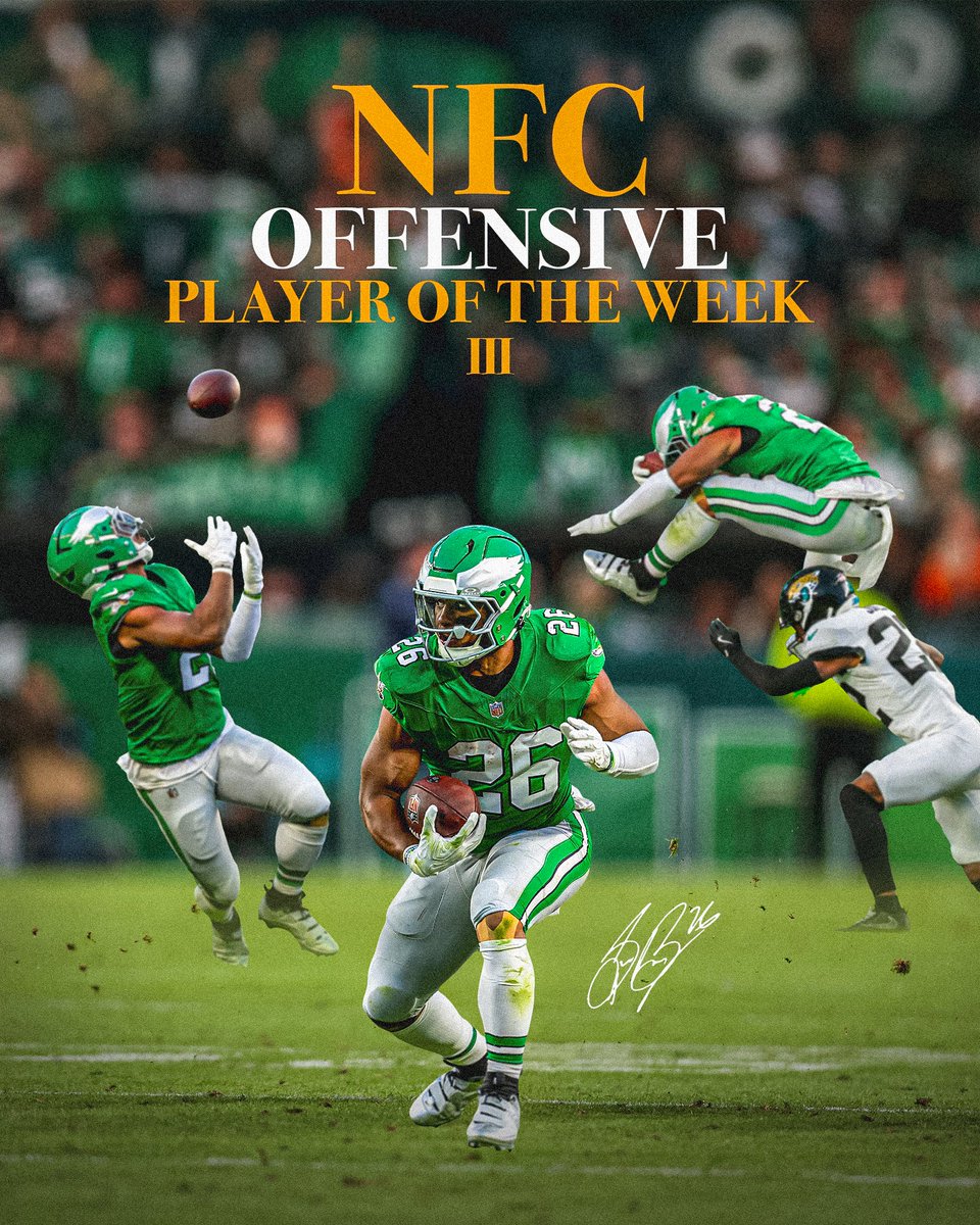 We're running out of Saquon Barkley NFC Offensive Player of the Week captions 🤪

Congrats on your third of the season, <a href="/saquon/">Saquon Barkley</a>!