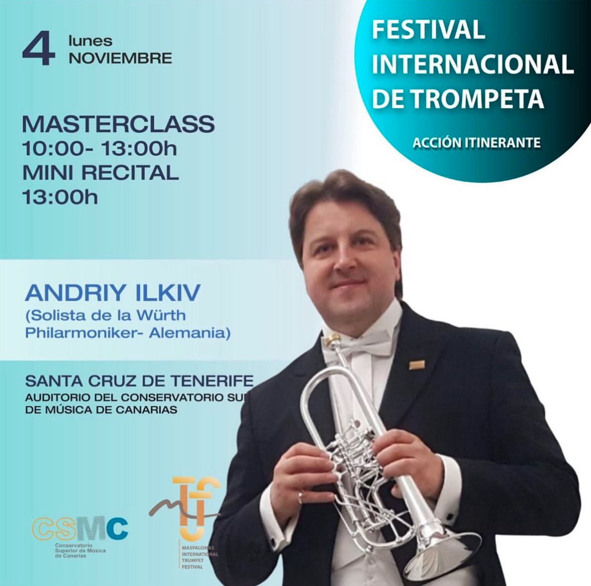 Masterclass de trompeta en el CSMC, sede de Tenerife y Gran Canaria.
#trompeta #csmc