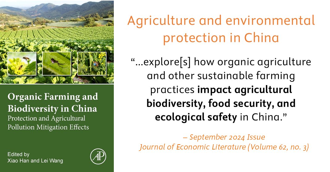 Elsevier Ag, Bio, & Food Science Books (@els_abfbooks) on Twitter photo Thanks to <a href="/AEAjournals/">AEA Journals</a> for the nice review of our 2024 book on #organic agriculture in China and the good it can do for #biodiversity conservation! Link to learn more or purchase: bit.ly/42fSW7h Thanks to <a href="/AEAjournals/">AEA Journals</a> for the nice review of our 2024 book on #organic agriculture in China and the good it can do for #biodiversity conservation! Link to learn more or purchase: bit.ly/42fSW7h