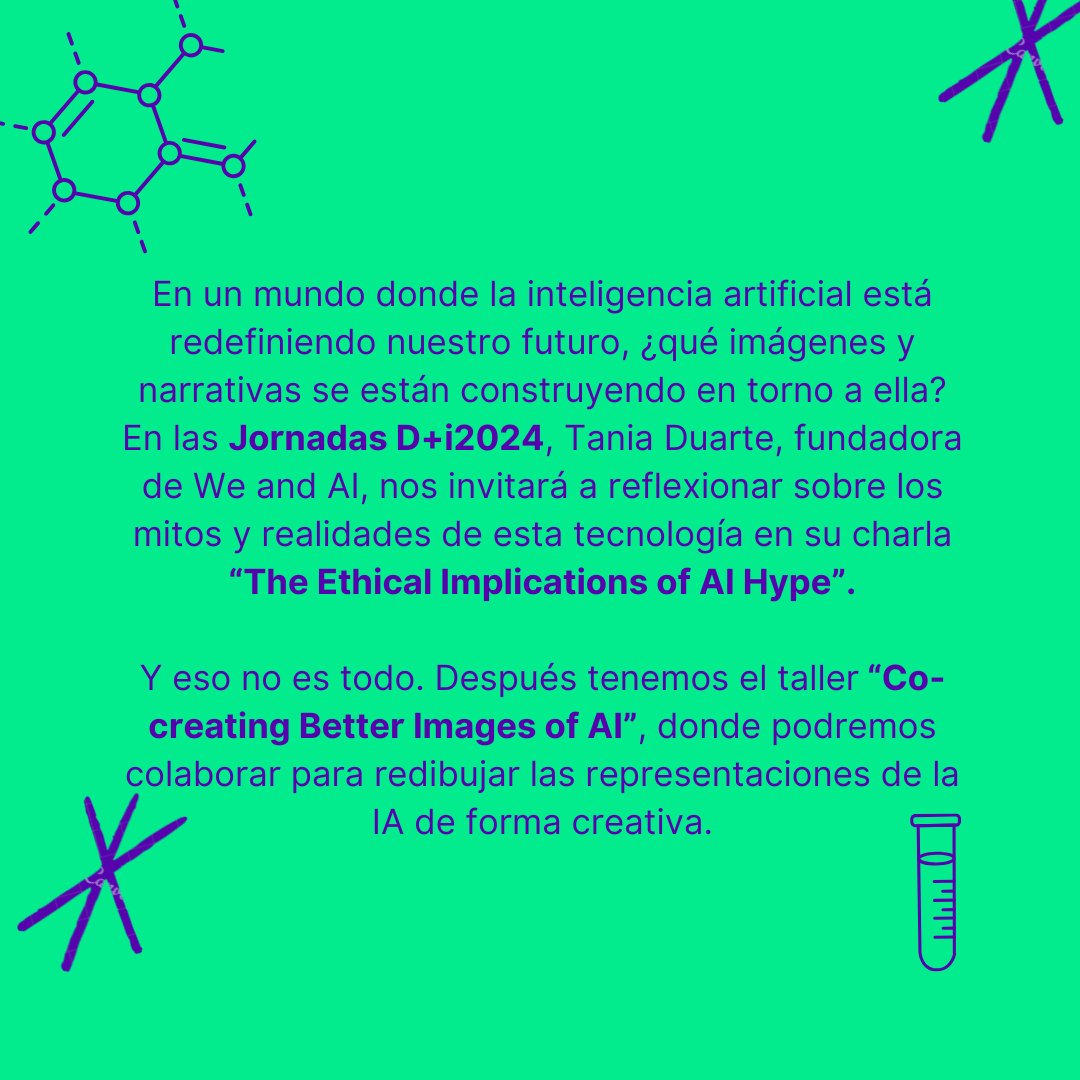 Jornadas D+i 2024 (@jornadasdmasi) on Twitter photo #PONENTES
<a href="/TanDuarte/">https://bsky.app/profile/taniaduarte.bsky.social</a> es fundadora de <a href="/WeandAI/">https://bsky.app/profile/weandai.bsky.social</a>, una ong en el Reino Unido que busca mejorar la alfabetización en IA para promover la inclusión social.
En #Dmasi2024 tendremos la oportunidad de disfrutarla en una charla y un workshop.
Conócela👉divulgacioninnovadora.com/tania-duarte/ #PONENTES
<a href="/TanDuarte/">https://bsky.app/profile/taniaduarte.bsky.social</a> es fundadora de <a href="/WeandAI/">https://bsky.app/profile/weandai.bsky.social</a>, una ong en el Reino Unido que busca mejorar la alfabetización en IA para promover la inclusión social.
En #Dmasi2024 tendremos la oportunidad de disfrutarla en una charla y un workshop.
Conócela👉divulgacioninnovadora.com/tania-duarte/