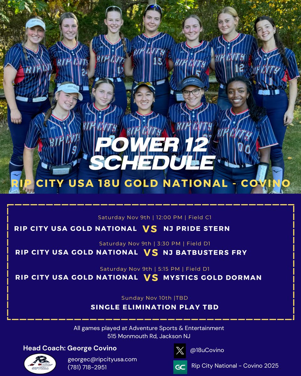 Down in NJ this weekend! Come see us play! <a href="/SoftballRip/">Rip City USA Softball</a>