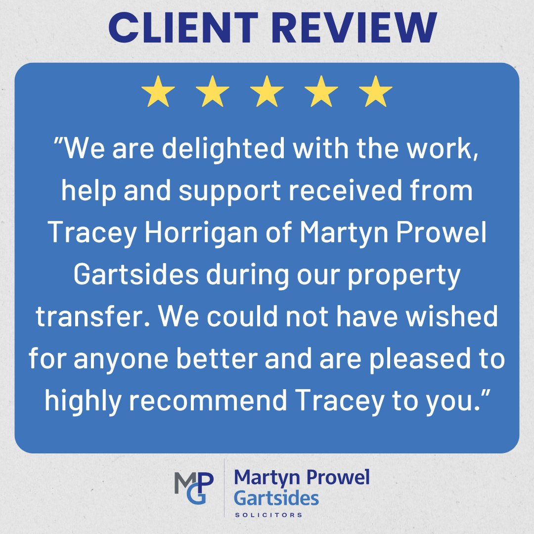 A lovely client review for Tracey Horrigan in the Residential Conveyancing Department at our Cardiff office.
Thank you, Tracey, for your exceptional service! 🏡

To instruct Tracey head to: mpgsolicitors.co.uk/.../residentia…