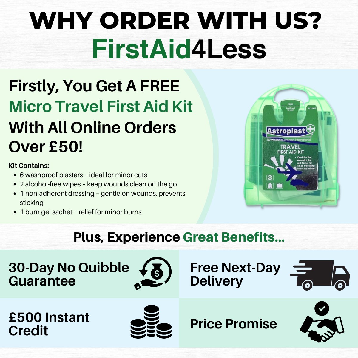 FirstAid4LessUK's tweet image. Shop With FirstAid4Less, Get Great Benefits &amp;amp; Grab A FREE Gift 🎁 - an essential companion for minor injuries.

Experience superior service and unbeatable offers!

firstaid4less.co.uk

#FirstAid4Less #FreeGift #FirstAidEssentials #MedicalSupplies #CustomerGuarantees #Benefits