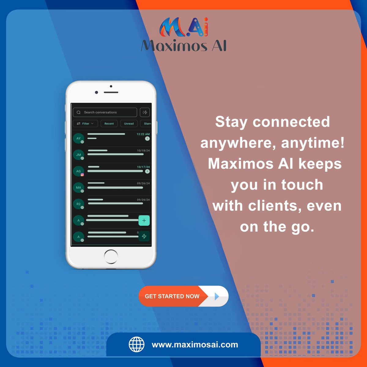 AiMaximos55375's tweet image. On the move? No problem! 📲 Maximos AI’s CRM keeps you connected with clients anytime, anywhere. Stay responsive, stay on top—your business doesn’t stop!

Website: maximosai.com 
#CommunicationRevolution #crmsystem #StreamlinedCommunication #MaximosAI #AllInOneCRM