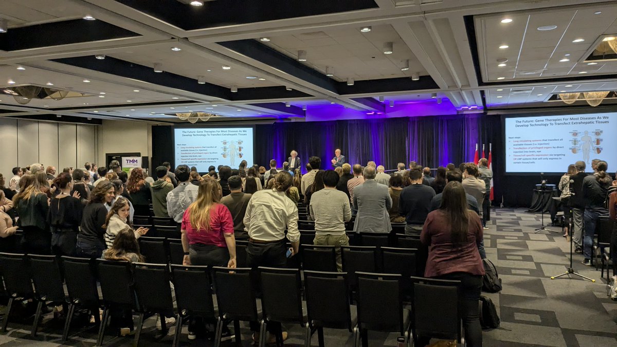 CASB (@synbiocu) on Twitter photo 👏 Standing ovation for Dr. Pieter Cullis at #TMM2024, closing with insights on lipid bilayer #DrugDelivery! Inspiring insights into the future of targeted therapies. Thanks to <a href="/StemCellNetwork/">Stem Cell Network</a> for hosting. Stop by the Concordia Genome Foundry booth before day’s end! #Innovation 👏 Standing ovation for Dr. Pieter Cullis at #TMM2024, closing with insights on lipid bilayer #DrugDelivery! Inspiring insights into the future of targeted therapies. Thanks to <a href="/StemCellNetwork/">Stem Cell Network</a> for hosting. Stop by the Concordia Genome Foundry booth before day’s end! #Innovation