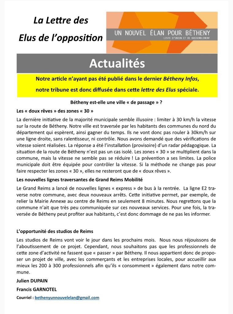 UBetheny's tweet photo. ⚠️⚠️⚠️Notre tribune n’ayant pas été publiée dans #Betheny Infos, nous la mettons à votre disposition sur cette page ⬇️⬇️⬇️⬇️ https://t.co/N4DaCELSe4