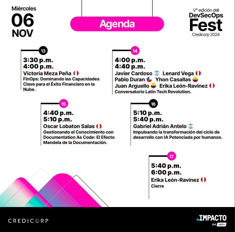OmdenaLimaPe's tweet photo. 🔴#EventoRecomendado | @OmdenaLimaPe  | #difusion | #LATAM #Peru🇵🇪

¡V Edición #DevSecOpsFest - #Credicorp #2k24!

https://t.co/N2FzIH5tMd

#Trending #viral #gratuito #streaming #data #TI #Innovation #code #NTTData #Globant #TechRevolution #OmdenaAI #LocalChapters #OmdenaLimaPe💜 https://t.co/POYj6CknMx