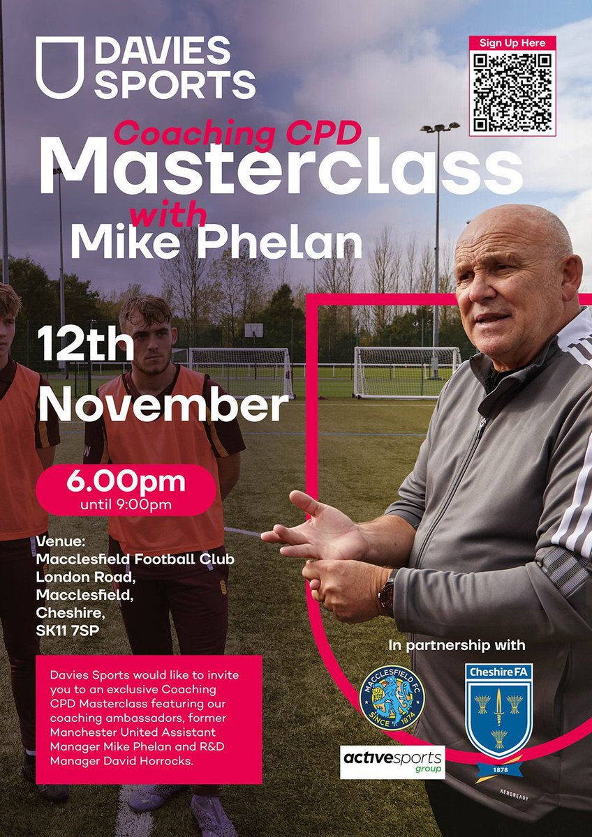 Cheshire Football Association (@cheshire_fa) on Twitter photo 𝗖𝗼𝗮𝗰𝗵𝗲𝘀 join us at @TheSilkmen on 12 November, as we've teamed up with the club and <a href="/DaviesSportsUK/">Davies Sports</a> for a special CPD with former Hull City manager, and Manchester United coach, <a href="/Mike_Phelan_1/">Mike Phelan</a> 👇
cheshirefa.com/news/2024/nov/… 𝗖𝗼𝗮𝗰𝗵𝗲𝘀 join us at @TheSilkmen on 12 November, as we've teamed up with the club and <a href="/DaviesSportsUK/">Davies Sports</a> for a special CPD with former Hull City manager, and Manchester United coach, <a href="/Mike_Phelan_1/">Mike Phelan</a> 👇
cheshirefa.com/news/2024/nov/…