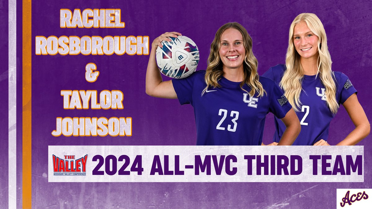 Congratulations to Rachel Rosborough and Taylor Johnson on earning All-MVC Third Team honors in a vote of the league's coaches!

📰: ow.ly/GL8L50U10bJ
⚽ #ForTheAces
