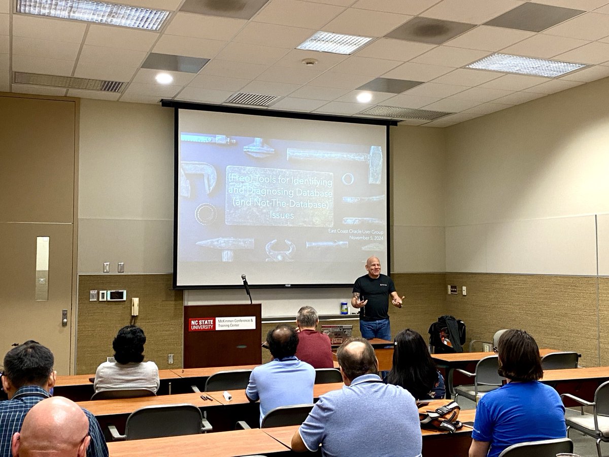 ViscosityNA's tweet image. Day 2 of #ECO2024! Serious talks, serious faces & Oracle #ACED @oraclesean revealed Slack & MS Teams integration with #oracledatabases. #ACED Craig Shallahamer showcased #AI-powered teamwork to tackle complex #Oracle issues. 
#VNA #OraPub #surfershaneai @EastCoastOracle