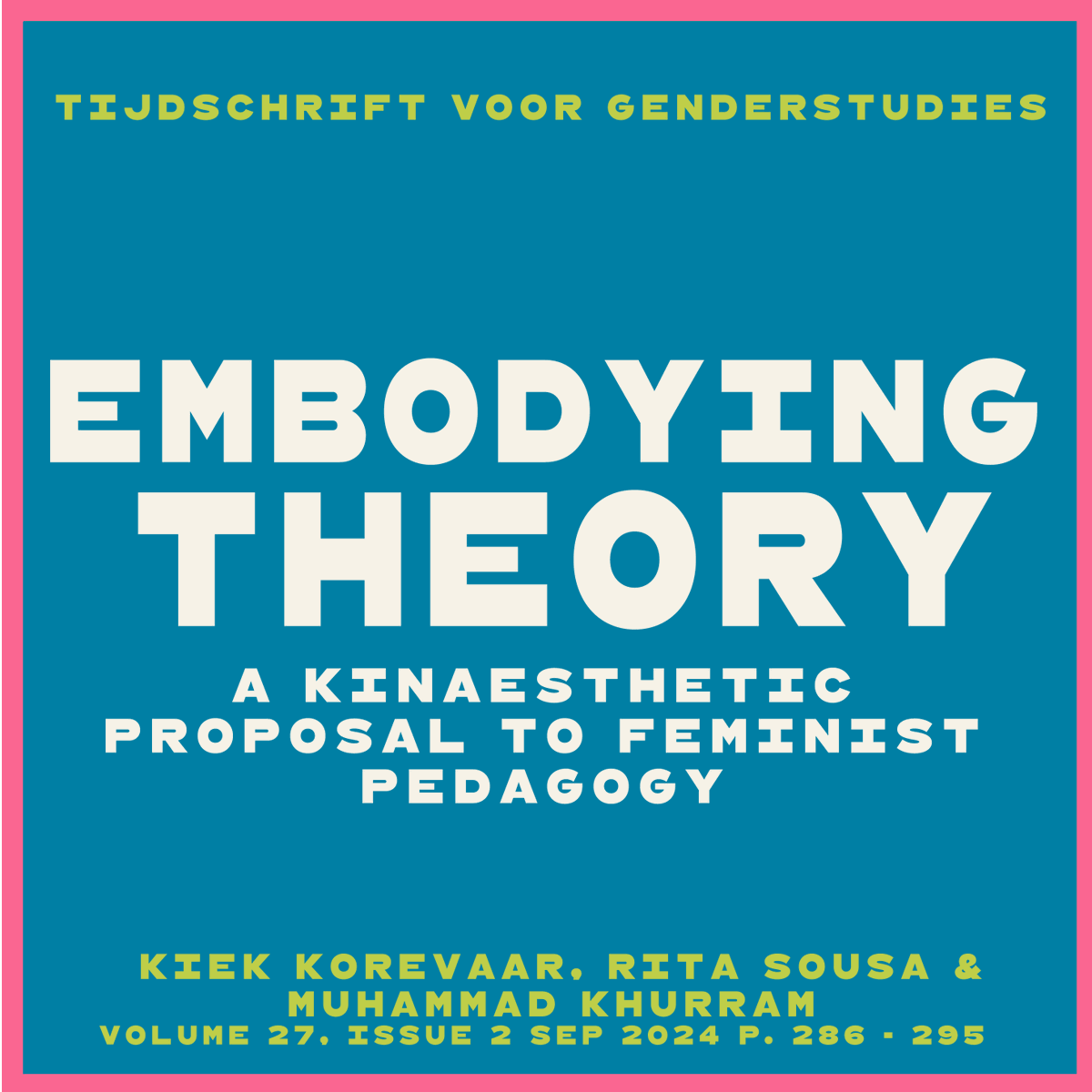 Tijdschrift voor Genderstudies tweet media