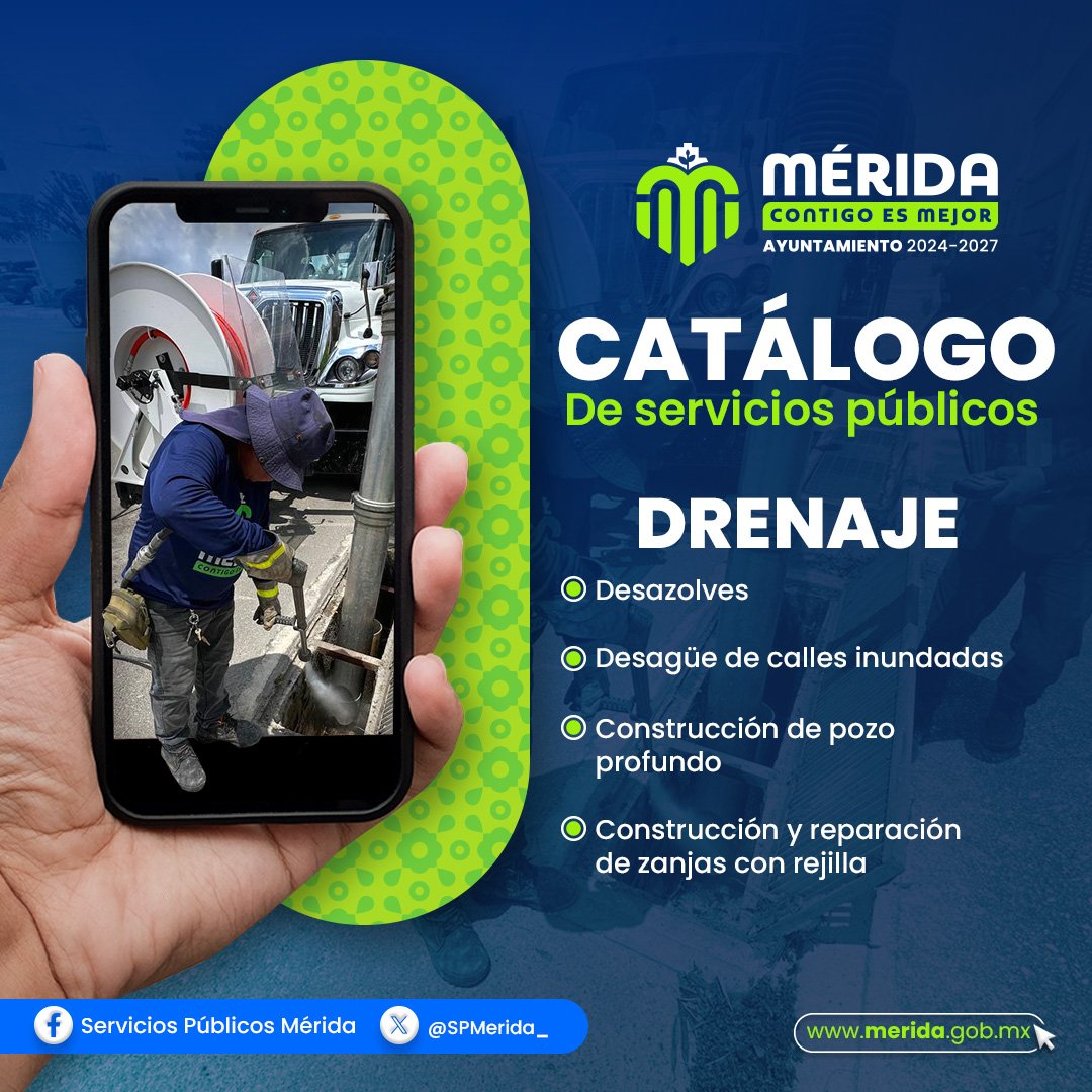 Hagamos equipo para mantener el drenaje en óptimas condiciones 💯

Si detectas alguna zanja o pozo que requiera de atención, recuerda que puedes reportar por 📱redes sociales o por 📞Ayuntatel al (999) 924 4000 y con gusto te brindamos atención.

<a href="/CeciliaPatronL/">Cecilia Patrón Laviada</a> <a href="/AyuntaMerida/">Ayuntamiento Mérida</a>