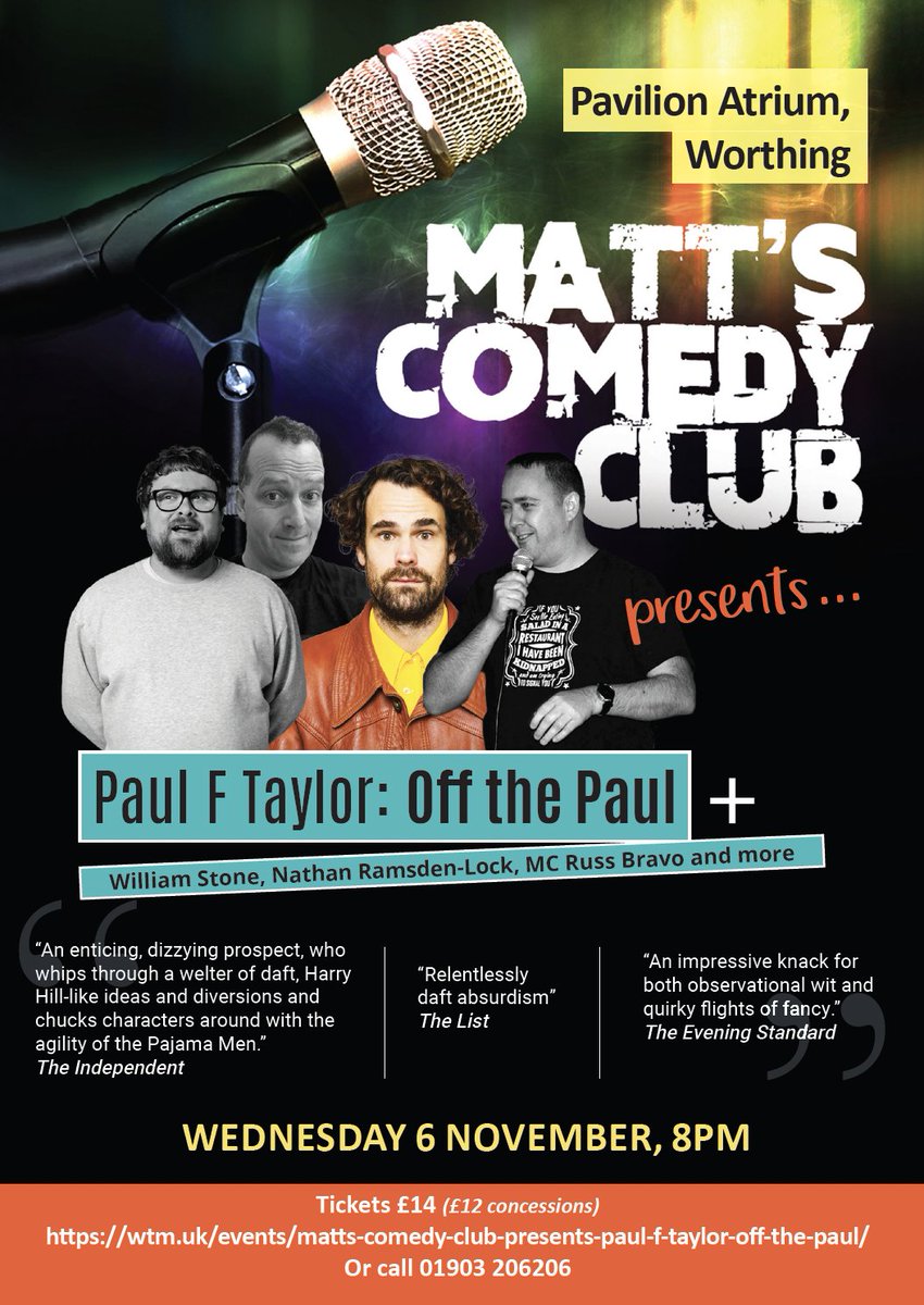 russ bravo ن (@russbravo) on Twitter photo Yes, you can pay on the door for tonight's Matt's Comedy Club show with <a href="/paulyftaylor/">Paul F Taylor</a> - Pavilion Atrium #Worthing 8pm - great night lined up! Yes, you can pay on the door for tonight's Matt's Comedy Club show with <a href="/paulyftaylor/">Paul F Taylor</a> - Pavilion Atrium #Worthing 8pm - great night lined up!