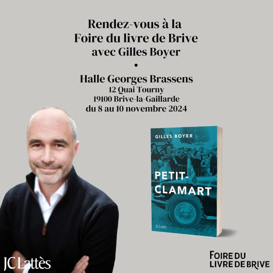 Rendez-vous ce week-end <a href="/FoirelivreBrive/">Foire du livre de Brive</a> ! <a href="/editionsLattes/">Éditions JC Lattès</a>