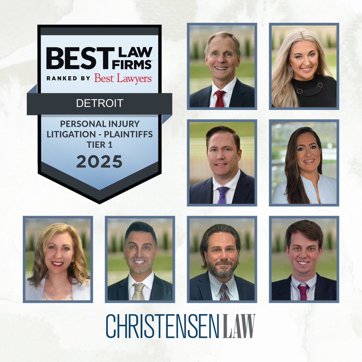 Exciting news! Christensen Law has been named a 2025 "Best Law Firm" by <a href="/BestLawyers/">Best Lawyers</a> with a Tier 1 ranking for Personal Injury Litigation - Plaintiffs in Detroit 👏Thank you for your support💙 bestlawyers.com/firms/christen…